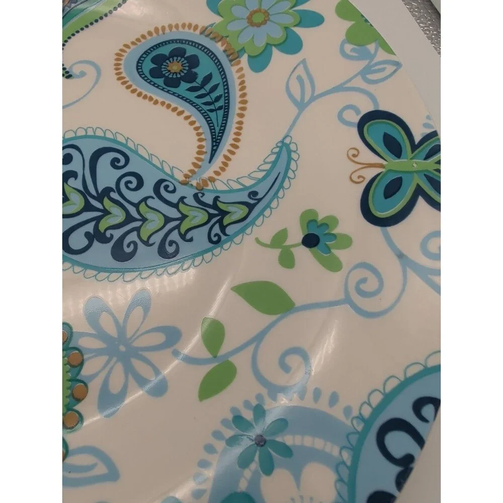 2 Royal Norfolk Blue Green Butterfly Paisley Floral Design Dinner Plate 10” Boho